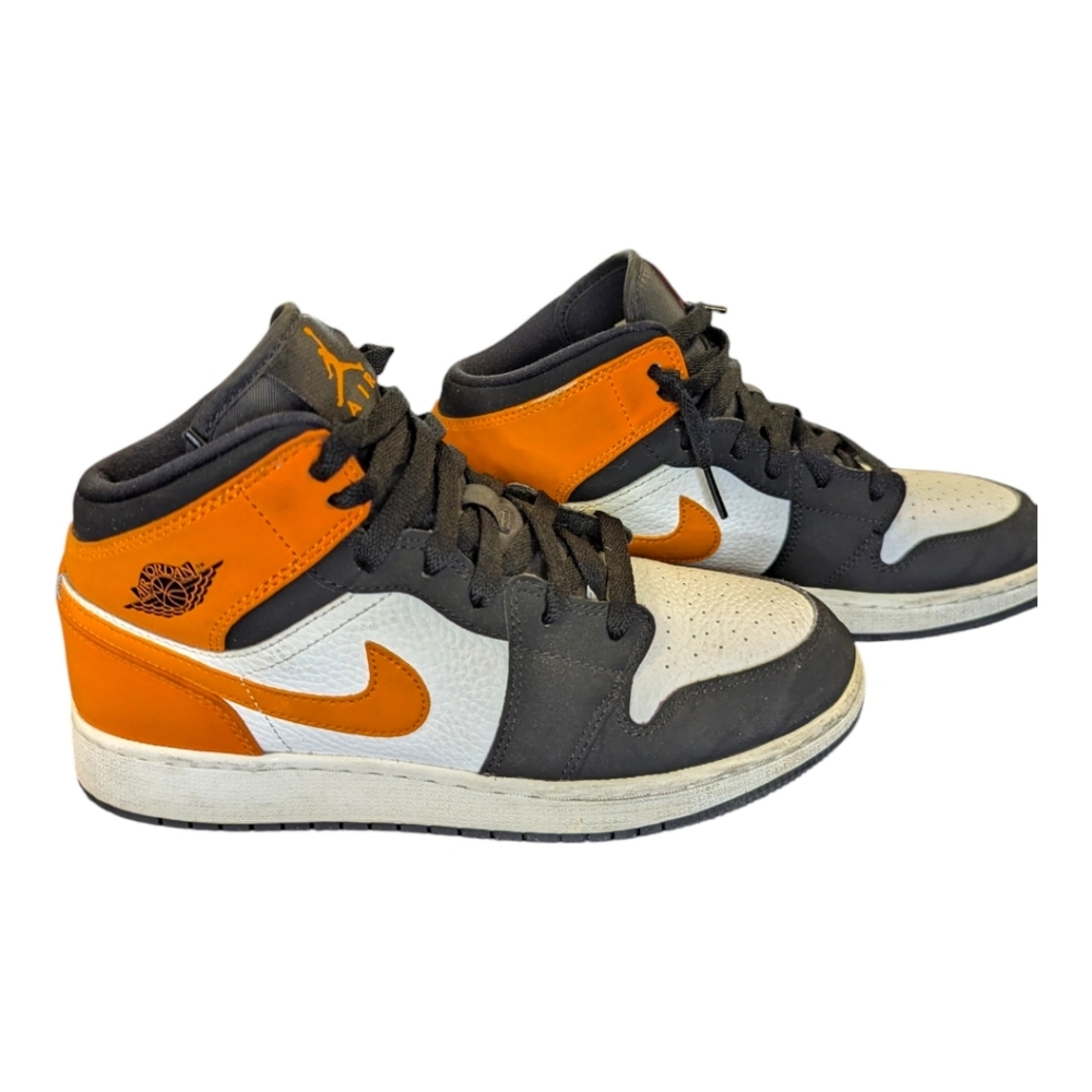Nike Air Jordan 1 Mid Se‎ US6.5y EUR39 black white sneaker orange